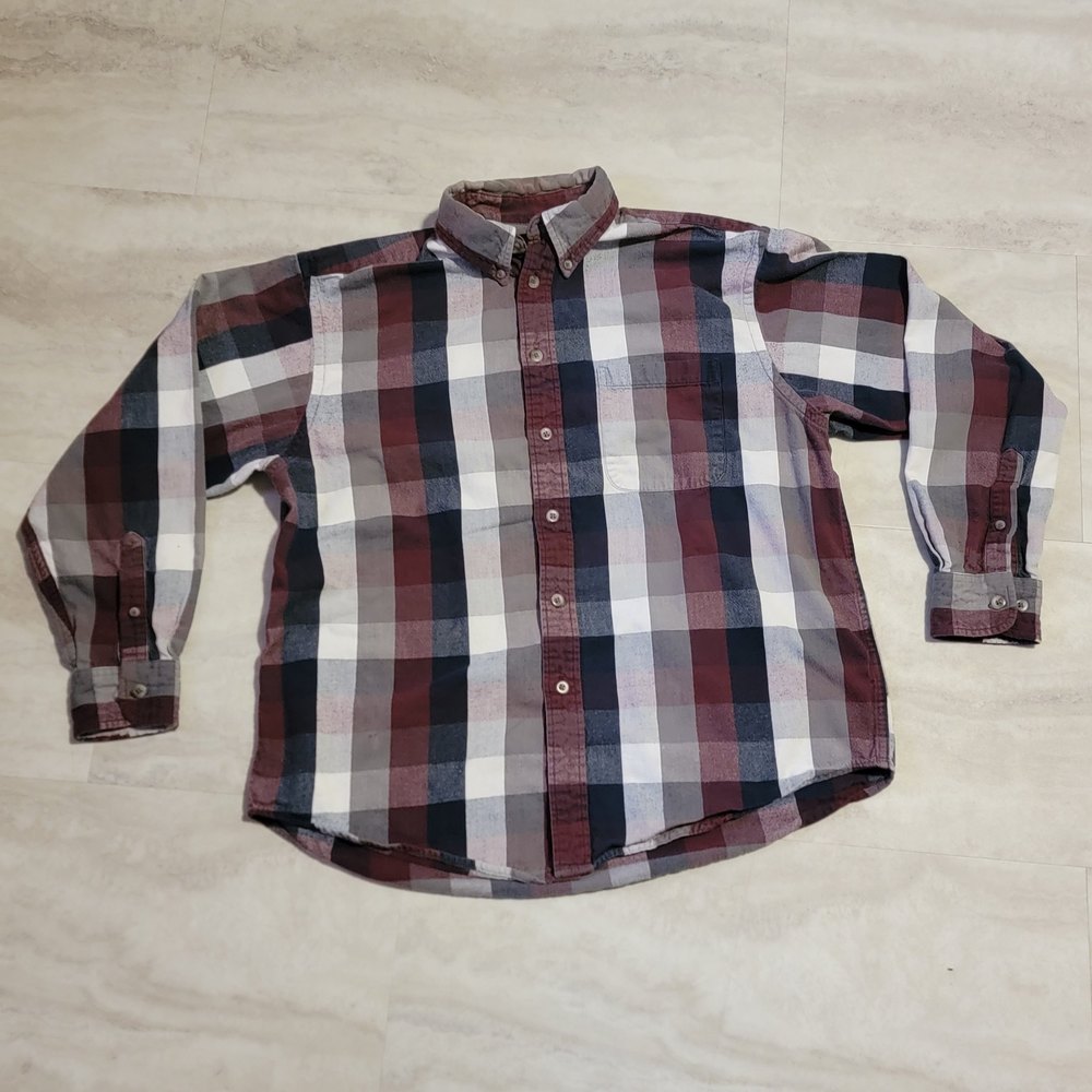Roundtree & Yorke Mens Authentic Portuguese Flannel Long Sleeve Button Up Large
